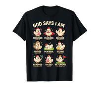 God Says I Am Bible Verse Christian Faith Chicken Boys Girls Camiseta gráfica económica, Hombre, Negro, M