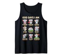 God Says I Am Bible Verse Christian Faith Elephant Camiseta sin Mangas