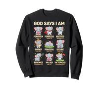 God Says I Am Bible Verse Christian Faith Elephant Sudadera