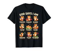 God Says I Am Bible Verse Christian Faith Fox Boys Girls Camiseta gráfica económica, Hombre, Negro, M