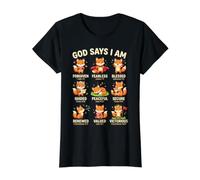 God Says I Am Bible Verse Christian Faith Fox Boys Girls Camiseta gráfica económica, Mujer, Negro, L