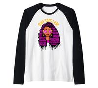 God Says I Am Black Queen Melanin Mujer Piel Marrón Sista GAL Camiseta Manga Raglan