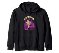 God Says I Am Black Queen Melanin Mujer Piel Marrón Sista GAL Sudadera con Capucha