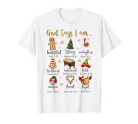 God Says I Am Christian Christmas Nativity Faith Pijamas Camiseta