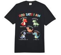God Says I Am Dinosaur Bible Verses Comfort Colors Adult Heavyweight T-Shirt