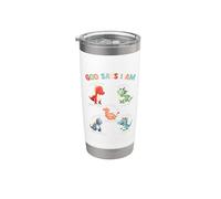 God Says I Am Dinosaur Bible Verses Vaso térmico de acero inoxidable de doble pared