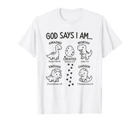 God Says I Am Dinosaur Funny Dino Bible Verse Toddlers Boys Camiseta