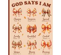 God Says I Am Fall Notebook: Christian Coquette Bow Bible Verse Journal, Gifts for Women, Religious Scripture, 120 pages, 7.5x9.25"