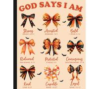 God Says I Am Halloween Notebook: Coquette Bow Bible for Note Taking, Scripture Journals for Writing, Prayer Journal for Woman, 120 pages, 7.5x9.25"