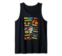 God Says I Am Outer Space Themed Bible Christian Kids Boys Camiseta sin Mangas