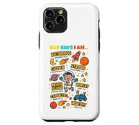 God Says I Am Outer Space Themed Bible Christian Kids Boys Carcasa para iPhone 11 Pro