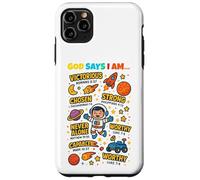God Says I Am Outer Space Themed Bible Christian Kids Boys Carcasa para iPhone 11 Pro MAX