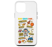 God Says I Am Outer Space Themed Bible Christian Kids Boys Carcasa para iPhone 12 Mini