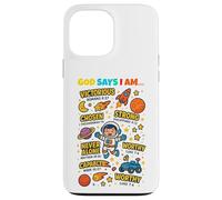God Says I Am Outer Space Themed Bible Christian Kids Boys Carcasa para iPhone 13 Pro MAX