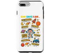 God Says I Am Outer Space Themed Bible Christian Kids Boys Carcasa para iPhone 7 Plus/8 Plus