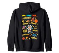 God Says I Am Outer Space Themed Bible Christian Kids Boys Sudadera con Capucha