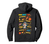 God Says I Am Outer Space Themed Bible Christian Kids Boys Sudadera con Capucha