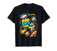 God Says I m Astronaut Outer Galaxy Space Theme Bible Camiseta