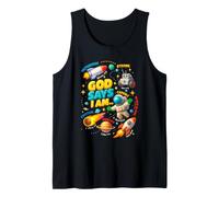 God Says I m Astronaut Outer Galaxy Space Theme Bible Camiseta sin Mangas
