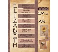 God Says That I Am...Elizabeth: Christian Journal, Positive Affirmations 7.5 x 9.25 Inches, 125 Pages