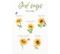 God Says You Are Beatiful: Christian Sunflower College Ruled Notebook | Floral Religious Composition Book and Journal | Inspirational Bible Verse ... | Catholic Diary for Teen Girls to Write In