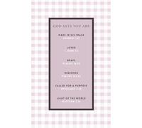 God Says You Are - Bible Journal for Women and Girls, Bible Study Mauve Blush Pink Gingham Journal Faith Journaling Lined Journal 120 Color Pages 5 X 8