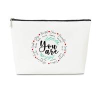 God Says You Are - Bolsa de cosméticos, versículo de la Biblia, regalo religioso, bolsa de maquillaje, citas de las Escrituras para la iglesia en casa, cristiano inspirador y regalo de Navidad de