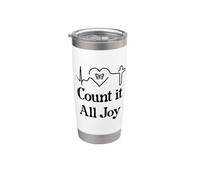 God Scripture Count it All Joy Sign Christian Bible Verse Vaso térmico de acero inoxidable de doble pared