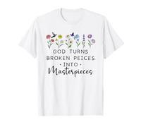 God Turns Broken Piece into Masterpieces Bible Verse Psalm Camiseta