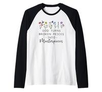 God Turns Broken Piece into Masterpieces Bible Verse Psalm Camiseta Manga Raglan