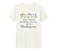 God Turns Broken Piece into Masterpieces Bible Verse Psalm Camiseta Premium
