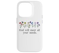 God Will Meet All Your Needs Philippians 4:19 4:9 Christian Carcasa para iPhone 14 Pro