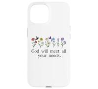 God Will Meet All Your Needs Philippians 4:19 4:9 Christian Carcasa para iPhone 15