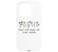 God Will Meet All Your Needs Philippians 4:19 4:9 Christian Carcasa para iPhone 15 Pro