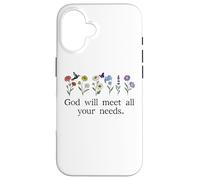 God Will Meet All Your Needs Philippians 4:19 4:9 Christian Carcasa para iPhone 16