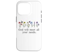 God Will Meet All Your Needs Philippians 4:19 4:9 Christian Carcasa para iPhone 16 Pro