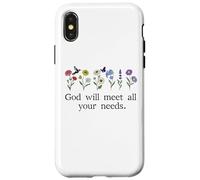 God Will Meet All Your Needs Philippians 4:19 4:9 Christian Carcasa para iPhone X/XS