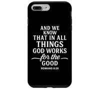God Works Romans 8:28 Versículo de la Biblia Fe Cristiana Escritura Carcasa para iPhone 7 Plus/8 Plus
