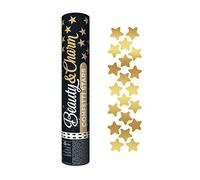 GoDan Beauty&Charm Cañón de confeti con estrellas doradas, tubo de 30 cm con confeti de papel de aluminio, cañón de confeti y popelín de fiesta, ideal para bodas, carnaval, fiestas de despedida de