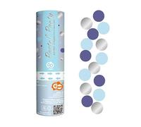 GODAN Cañón de confeti azul claro plata