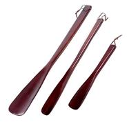 GODARM Calzador Mango Largo Madera 3PS, 25/40/54 CM Calzadores para Hombres, Cuchara para Zapatos Levantador De Zapatos Perezoso, Asistencia Fácil para Zapatos Calzador Alto (Color : Claret)