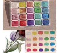 GodbTG Color Shifting Watercolor Paint, Metallic Watercolor Paints Set, Gglitter Watercolor Paint, Metallic Pearlescent Watercolor Paint for Art Painting (#2)
