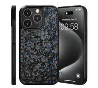 GodbTG Forged Carbon Fibre Phone Case, Carbon Fibre Phone Case for iPhone 17 16 15 14 13 12 11 Pro MAX (16 E,Blue)
