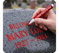 GodbTG Golden Tombstone Marker Pen for Restoring Faded Grave Inscriptions, Tombstone Marker Pen for Graves (Red)