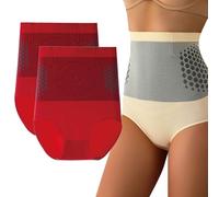 GodbTG High Waist Sculpting Shorts for Women Thermogenic Compression Shapewear Tummy Control Body Shaper Workout Yoga Underwear (Red 2,L (105-125 lbs))