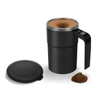 GodbTG Self Stirring Coffee Mug with Lid, 12oz Electric Magnetic Stirring Coffee Mug, Auto Stirring Coffee Mug, Auto Stir Coffee Mug, Automatic Stirring Coffee Mug (Black)