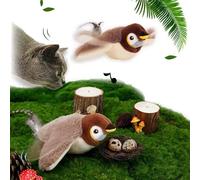 GodbTG Simulated Chirping Bird Cat Toy, Flying Interactive Flapping Chirping, Interactive Flapping Bird Cat Toy (As Shown)