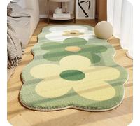 GodbTG Soft Irregular Flower Pattern Area Rug, Plush Floral Cartoon Rug with Wavy Edge, Non-Slip Washable Floor Mat for Bedroom, Living Room (#8,60 * 120cm)