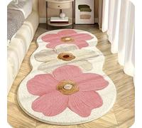 GodbTG Soft Irregular Flower Pattern Area Rug, Plush Floral Cartoon Rug with Wavy Edge, Non-Slip Washable Floor Mat for Bedroom, Living Room (#6,80 * 160cm)