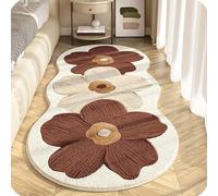 GodbTG Soft Irregular Flower Pattern Area Rug, Plush Floral Cartoon Rug with Wavy Edge, Non-Slip Washable Floor Mat for Bedroom, Living Room (#2,80 * 160cm)